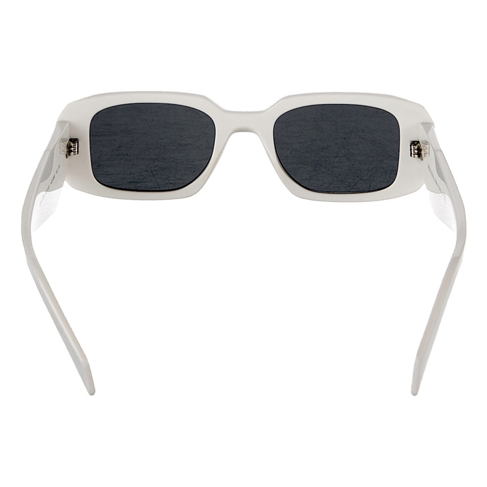 white Prada sunglasses | bright white Prada rectangular sunglasses | black tint - Picture 5 of 6